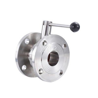 YOULI Hygienic Food Grade Stainless Steel 3A/SMS/DIN 304 316L Silicon Lever Handle Sanitary Manual Flnaged Butterfly Valve