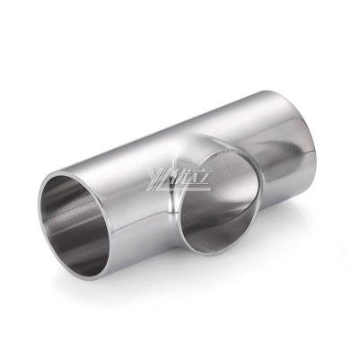 YOULI Hygienic Food Grade Sanitary Stainless Steel 304 SS316L 3A SMS DIN ISO Welded 3 Way Pipe Fitting Flat Welded Tee