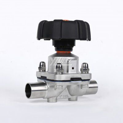 YOULI Hygienic Food Grade Sanitary Stainless Steel 316L Membrane Medicine Manual Straight Butt Welded Diaphragm Valve
