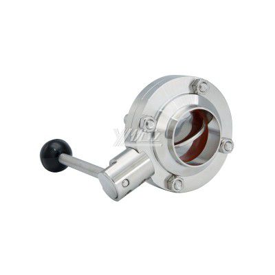 YOULI Best-in-Class Hygienic Food Grade Sanitary Stainless Steel 3A/SMS/DIN 304 316L Silicon Manual Butt Welded Butterfly Valve
