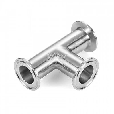 YOULI Hygienic Food Grade Sanitary Stainless Steel 304 SS316L 3A SMS DIN ISO Pipe Fitting Equal Clamped Tee