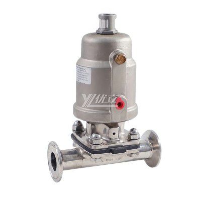 YOULI Ygienic Food Grade Sanitary Stainless Steel 316L  Silicon Pneumatic Straight Tri Clamped Diaphragm Valve