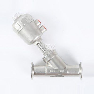 YOULI High Quality High Temperature Steam 1.6mpa 304 316 Stainless Steel Head Pneumatic Tri-Clamped Angle Seat Valve