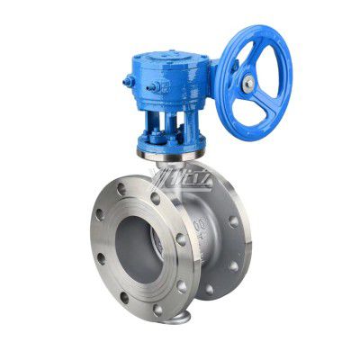YOULI ANSI 150LB 304 316 Stainless Steel Pn16 WCB Metal Seal High Temperature Manual Three Eccentric Flanged Butterfly Valve
