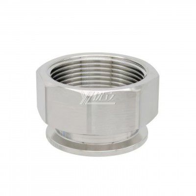 YOULI Stainless Steel 304 SS316L BSP NPT Pipe Fitting Short Hexagonal Female Thread Clamp Ferrule
