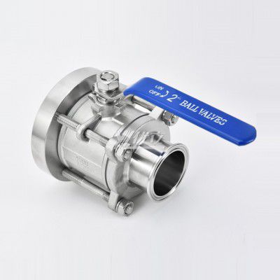 YOULI Stainless Steel High Temperature 1.6mpa 304 316 Clamp Manual 3 Piece Tri-Clamped Discharge Tank Bottom Ball Valve