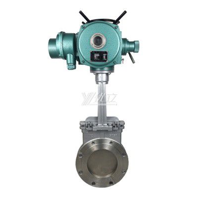 YOULI ANSI 150LB Stainless Steel 304 316 JIS 10K 1.6mpa WCB Motorized AC380V 4-20ma Electric Flange Knife Gate Valve