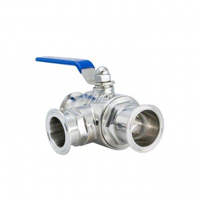YOULI 2 Inch Hygienic Food Grade Stainless Steel Ss 304 316 L Type Milk Beverage Sanitary Manual 3-way Tri Clamped Ball Valve